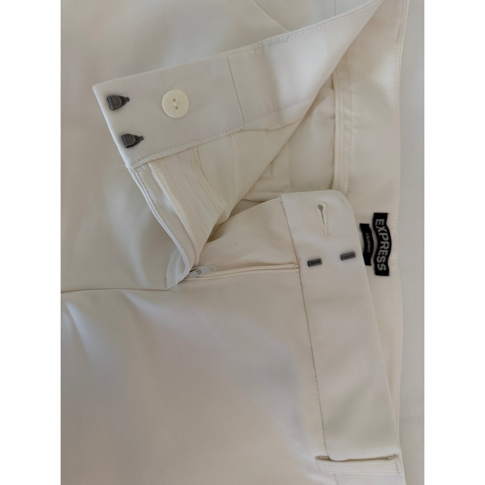 Express Columnist White 2 Piece Pant Suit Set Blazer Size 8 Pants Size 8R - Picture 9 of 16